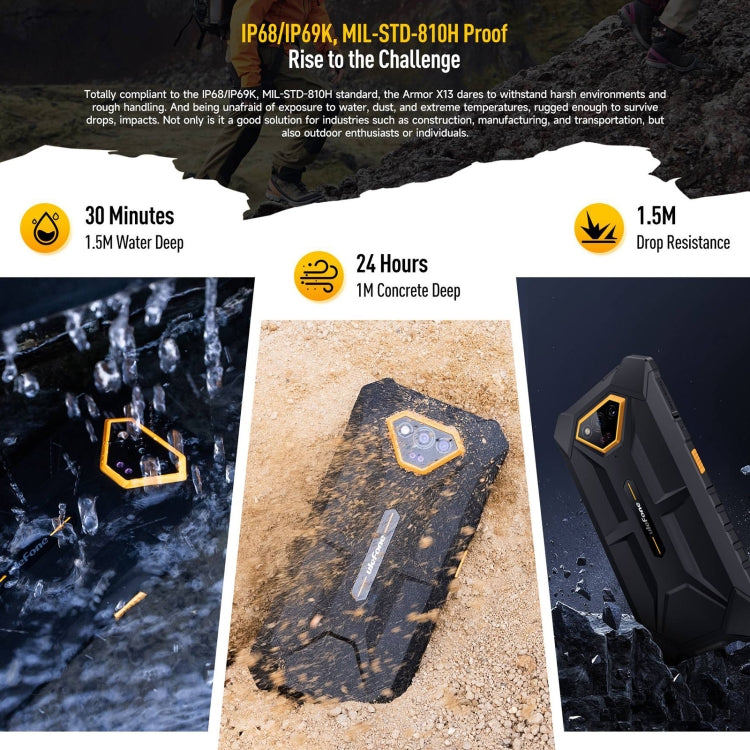 Ulefone Armor X13, IP68/IP69K Rugged Phone, 6.52 inch Android 13 MediaTek Helio G36 Octa Core, Network: 4G, NFC, OTG Ulefone Armor X13, IP68/IP69K Rugged Phone, 6.52 inch Android 13 MediaTek Helio G36 Octa Core, Network: 4G, NFC, OTG
